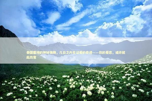 泰国墓地的神秘情降，几日之内见证爱的奇迹——你的爱恋，或许就此改变