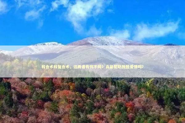 和合术和复合术，这两者有何不同？真能帮助挽回爱情吗？