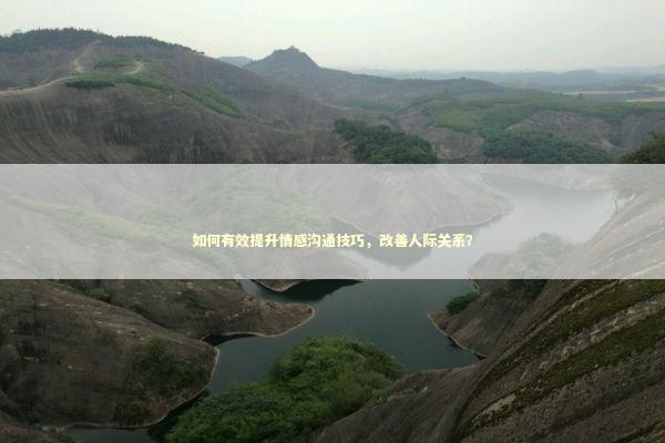 如何有效提升情感沟通技巧，改善人际关系？